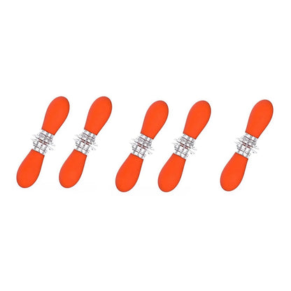 Corn Holders BBQ Forks, Metal with Coloured Handles, 1/3/5/10 Pairs - orange-5pair