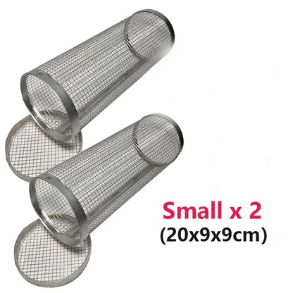 Rolling BBQ Grill Basket, Stainless Steel Mesh, Reusable, Small or Large - Small Basket x2