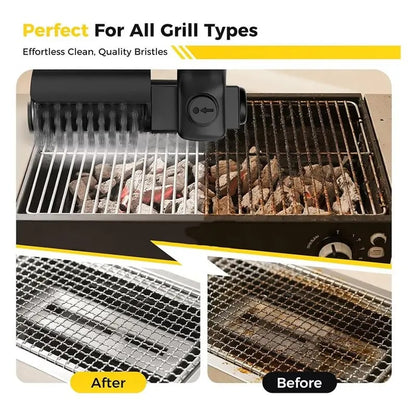 Electric BBQ Cleaning Brush, Black Metal Rotary Grill Brush with 3 Speeds