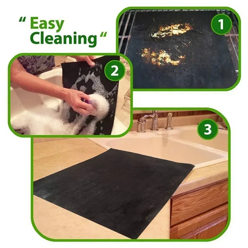 Reusable Non-Stick BBQ Grill Mat, Teflon-Coated Glass Fibre Oven Pad