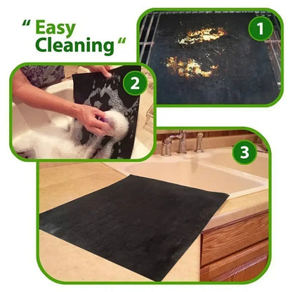 Reusable Non-Stick BBQ Grill Mat, Teflon-Coated Glass Fibre Oven Pad