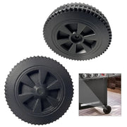 Barbecue Wheels, 7 Inch HDPE Black Replacement Wheels, 2 Pack