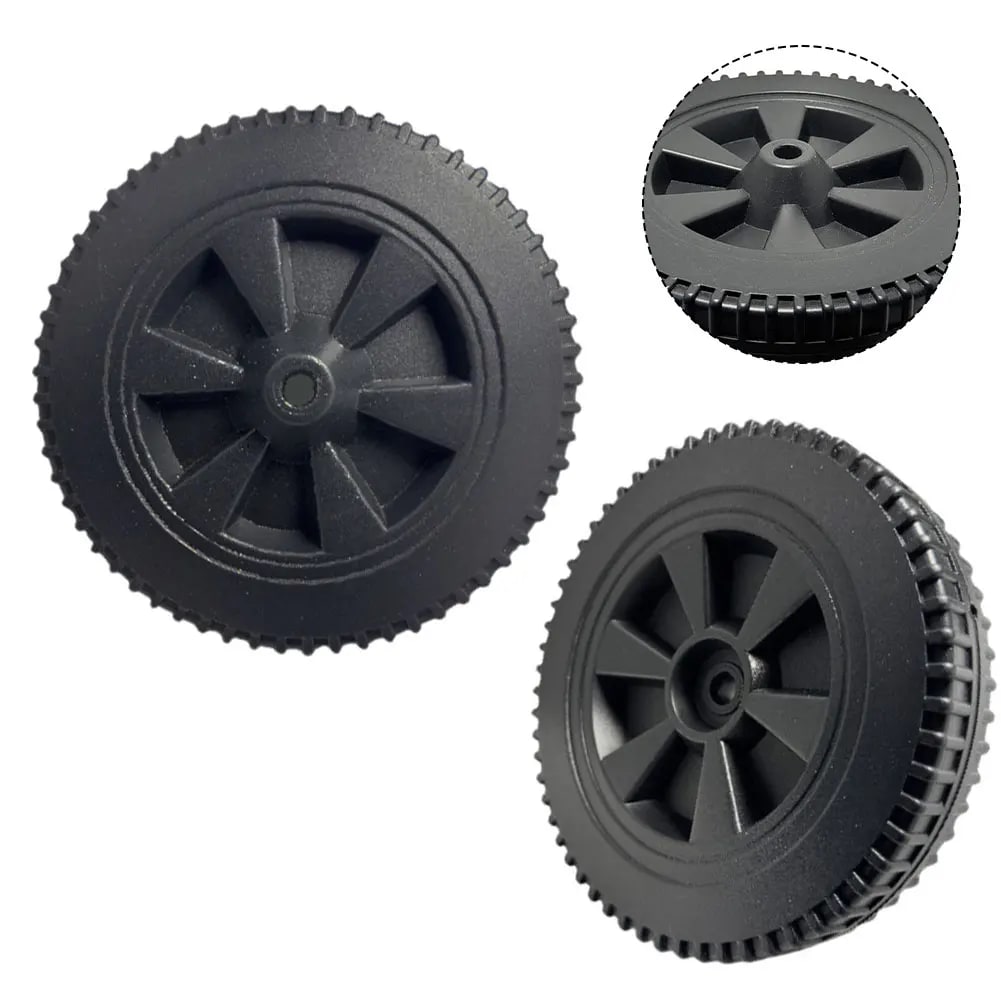 Barbecue Wheels, 7 Inch HDPE Black Replacement Wheels, 2 Pack