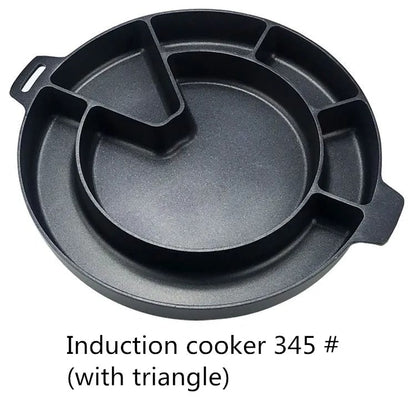 Korean-Style BBQ Baking Pan, 29.5-34.5cm, Multi-Section Cooking Pan - Induction Cooker345B
