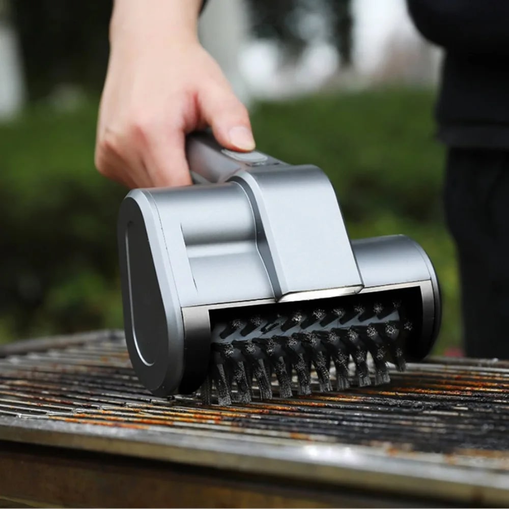Cordless Electric Rotating BBQ Grill Brush with Two-Speed Roller