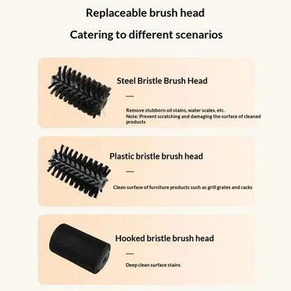 Cordless Electric Rotating BBQ Grill Brush with Two-Speed Roller