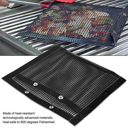 PTFE BBQ Grilling Bag, Non-Stick Mesh, Heat Resistant to 600°F, S or L