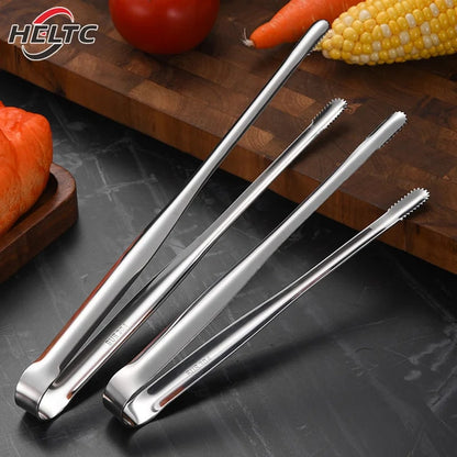 304 Stainless Steel BBQ Grill Tongs with Serrated Tips, S/M/L