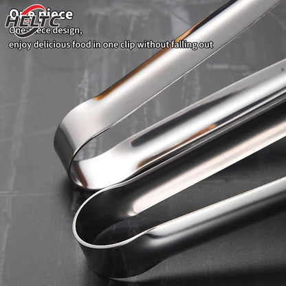 304 Stainless Steel BBQ Grill Tongs with Serrated Tips, S/M/L