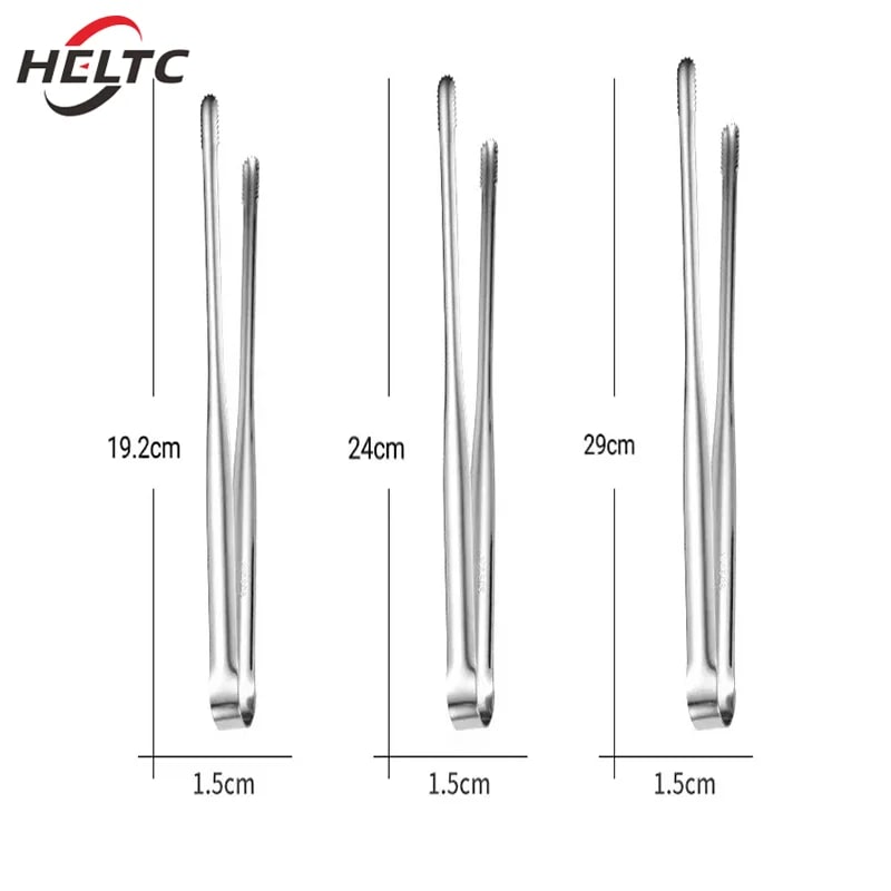 304 Stainless Steel BBQ Grill Tongs with Serrated Tips, S/M/L