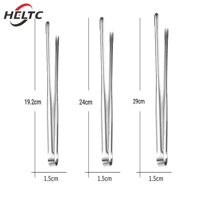 304 Stainless Steel BBQ Grill Tongs with Serrated Tips, S/M/L