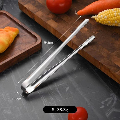 304 Stainless Steel BBQ Grill Tongs with Serrated Tips, S/M/L - S