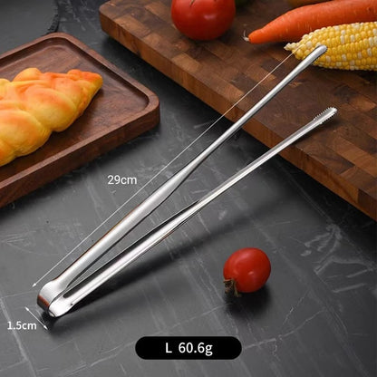 304 Stainless Steel BBQ Grill Tongs with Serrated Tips, S/M/L - L
