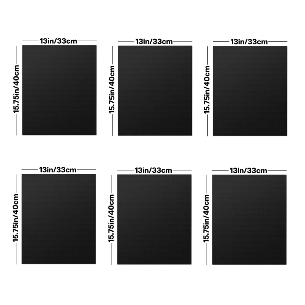 BBQ Grill Mats 40 x 33cm, Reusable Non-Stick Cooking Sheets - 6 pcs