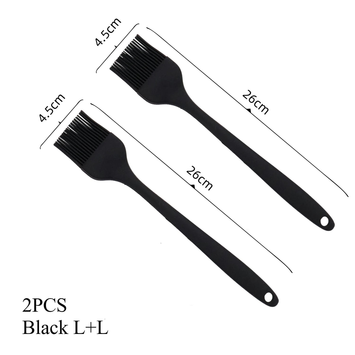 BBQ Grill Mats 40 x 33cm, Reusable Non-Stick Cooking Sheets - Silicone Brush 2P Bk
