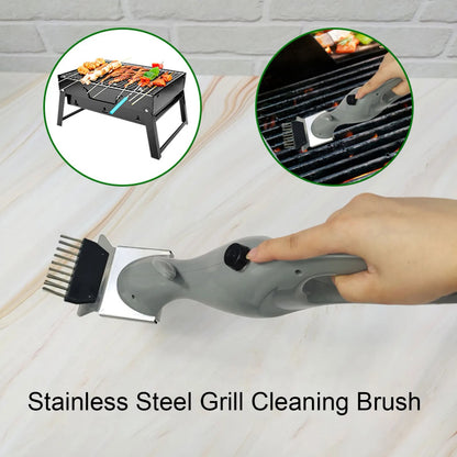 BBQ Grill Steam Cleaning Brush with Water Spray and Stainless Steel Brush Head