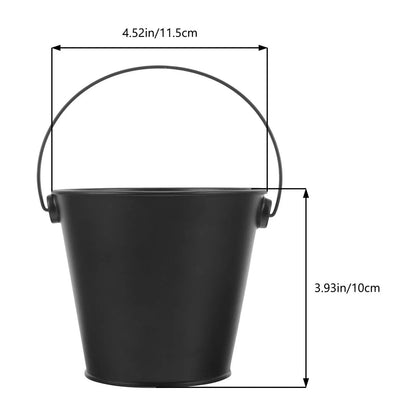Black Plastic BBQ Grease Drip Bucket with Carry Handle, 11.5cm