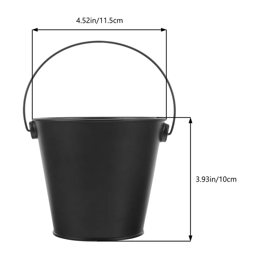 Black Plastic BBQ Grease Drip Bucket with Carry Handle, 11.5cm