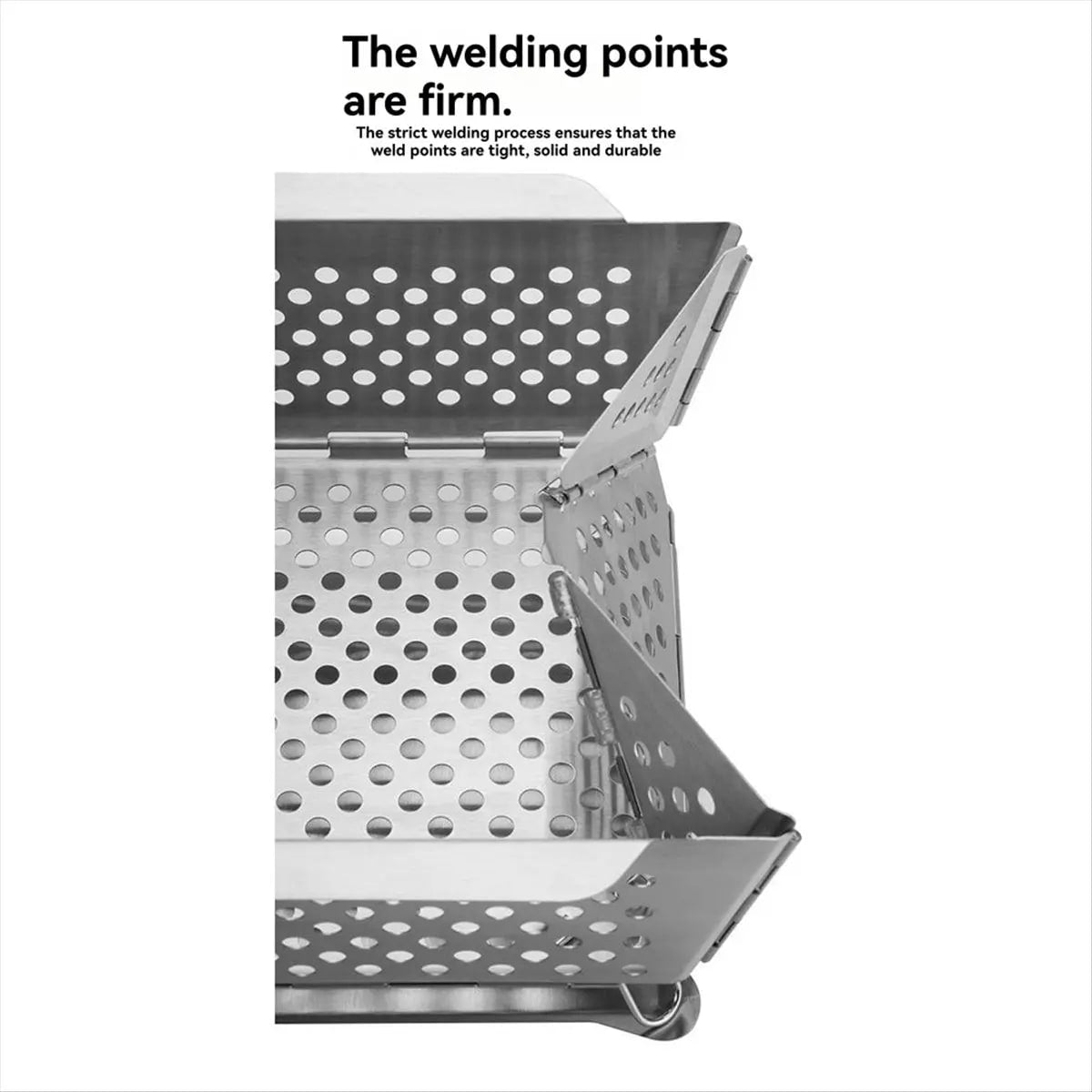 Portable Folding Stainless Steel BBQ Grill for Camping, Silver