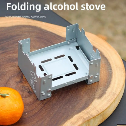 Folding Solid Alcohol Camping Stove Burner in Iron