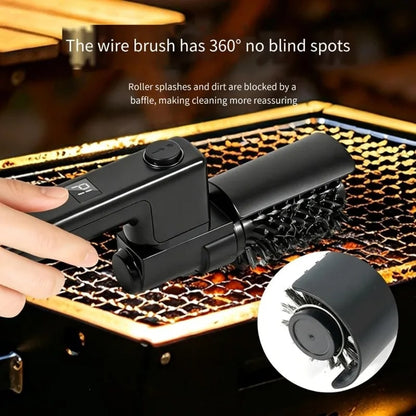 Rechargeable Electric BBQ Grill Brush, Adjustable Black Cleaning Tool