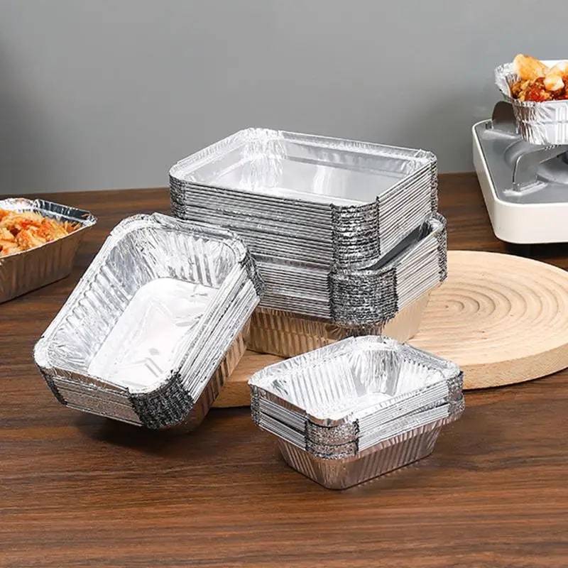 50-Pack Aluminium Foil BBQ Drip Pans, Non-Stick, 230ml to 700ml