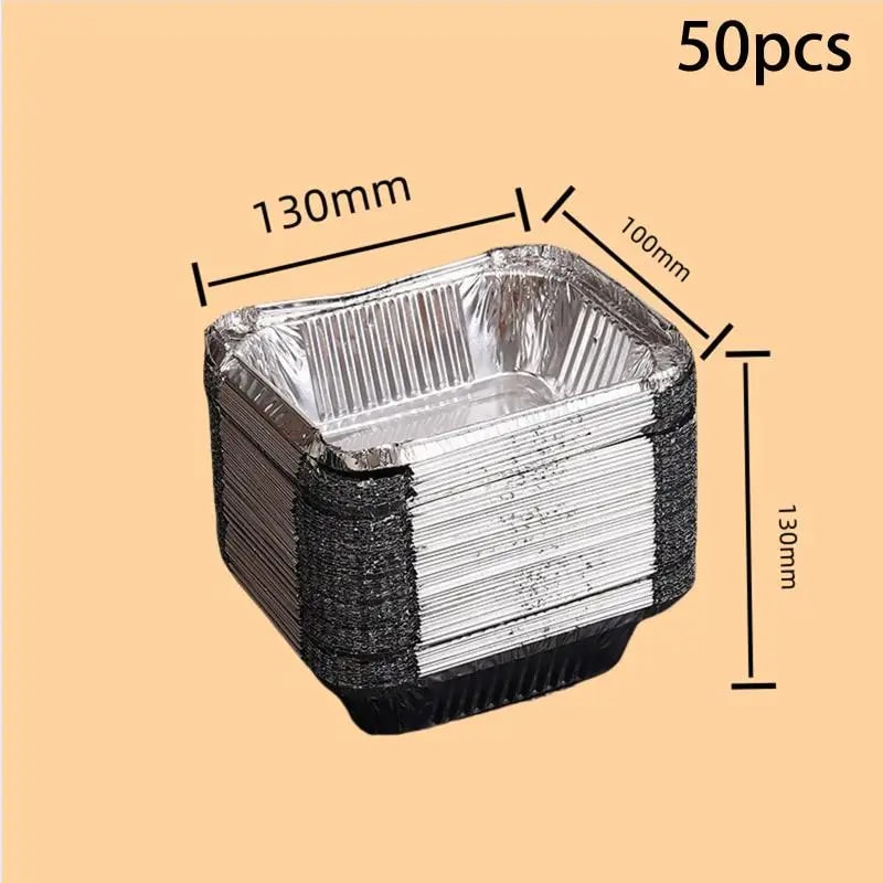 50-Pack Aluminium Foil BBQ Drip Pans, Non-Stick, 230ml to 700ml - 230ml