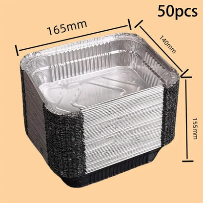 50-Pack Aluminium Foil BBQ Drip Pans, Non-Stick, 230ml to 700ml - 600ml