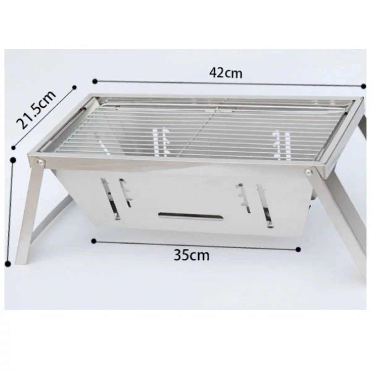 bbqdeals Stainless Steel Folding Charcoal Barbecue Grill 42cm with