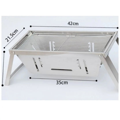 bbqdeals Stainless Steel Folding Charcoal Barbecue Grill 42cm with