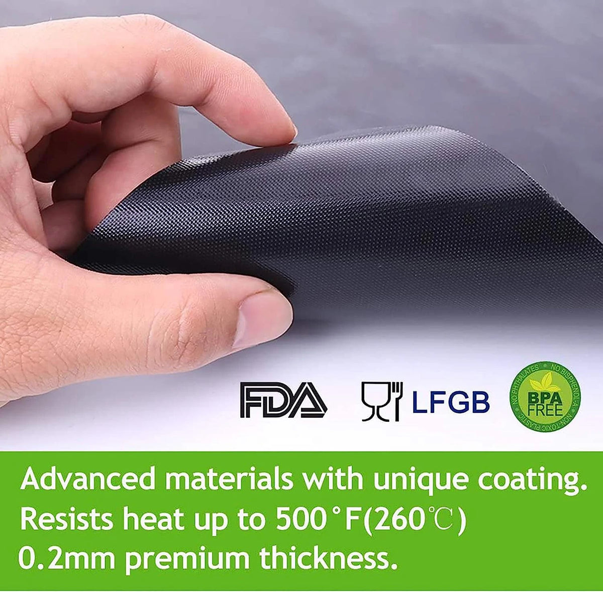 BBQ Grill Mat 40 x 50cm Teflon Non-Stick Black, 0.2mm