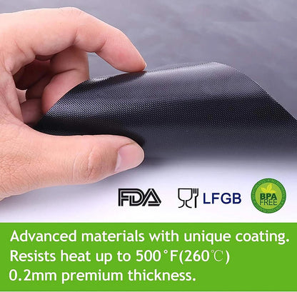 BBQ Grill Mat 40 x 50cm Teflon Non-Stick Black, 0.2mm
