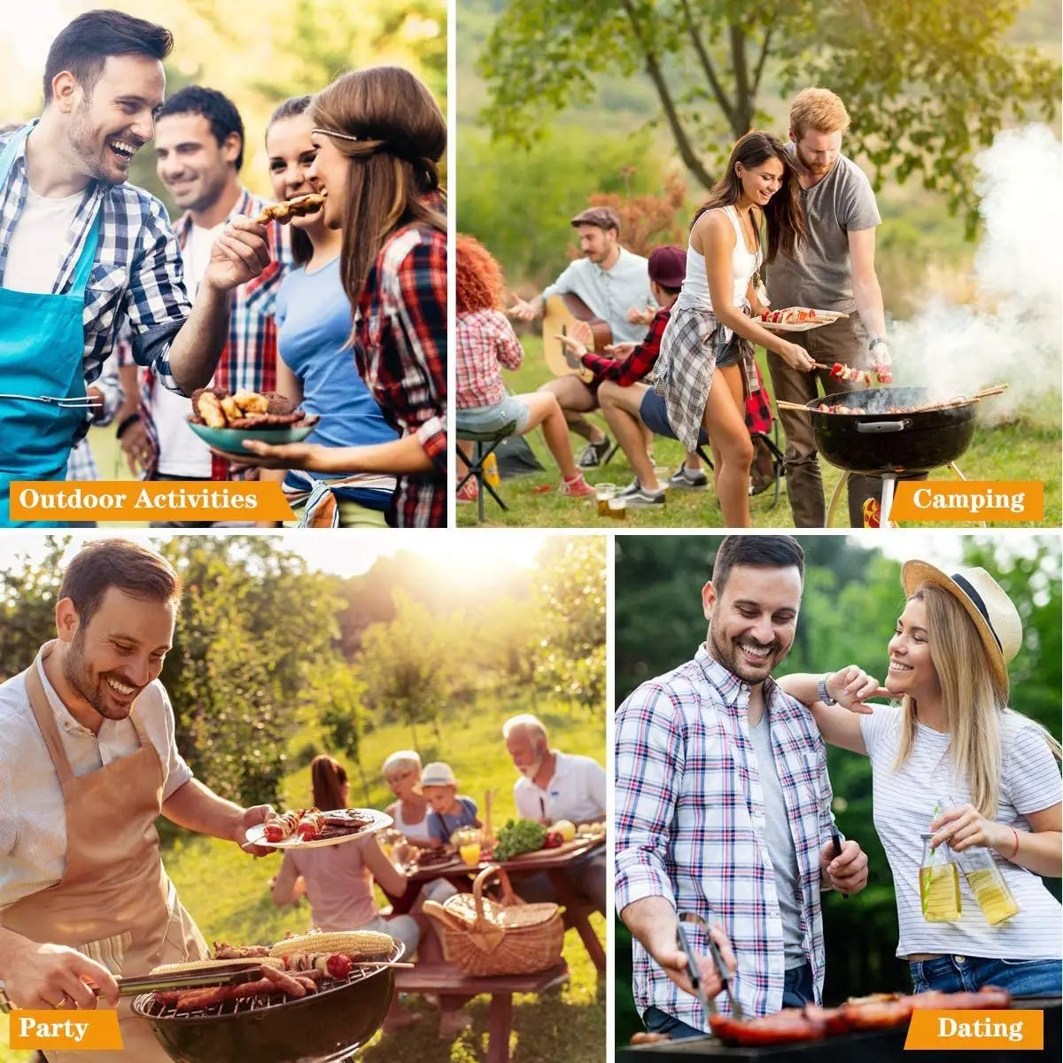20-Piece Stainless Steel BBQ Tool Set, Silver, 38.5 x 5 x 14 cm