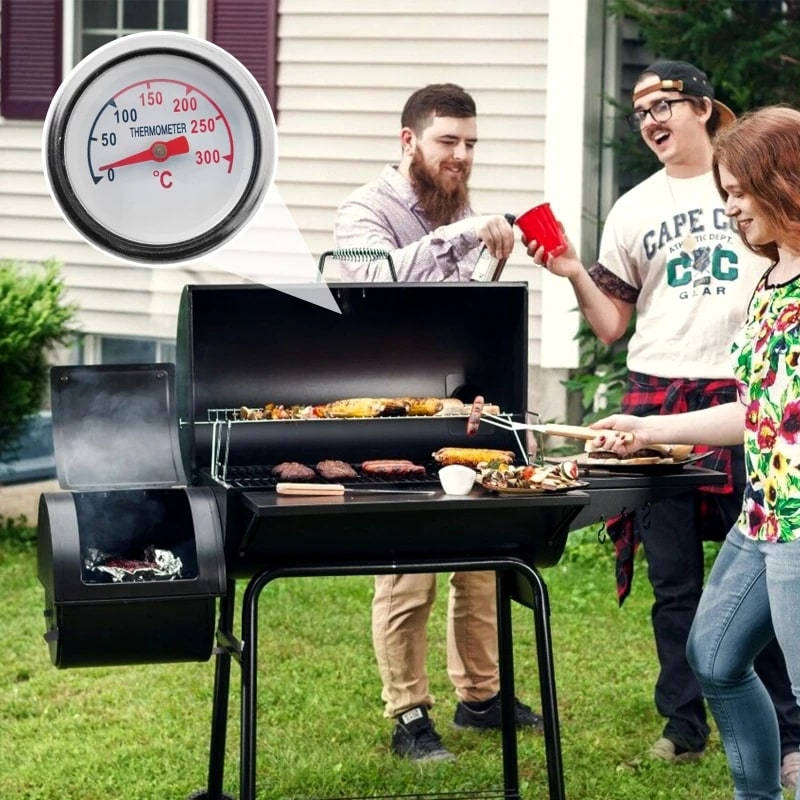 Stainless Steel BBQ Grill and Oven Thermometer, 3.7cm Hexagon Dial