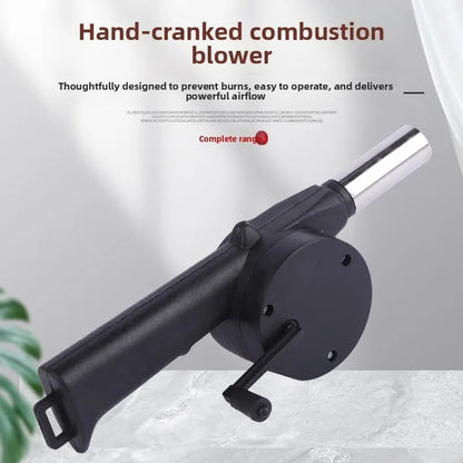 Portable Hand-Crank Fire Blower for Charcoal, BBQs and Camping Stoves