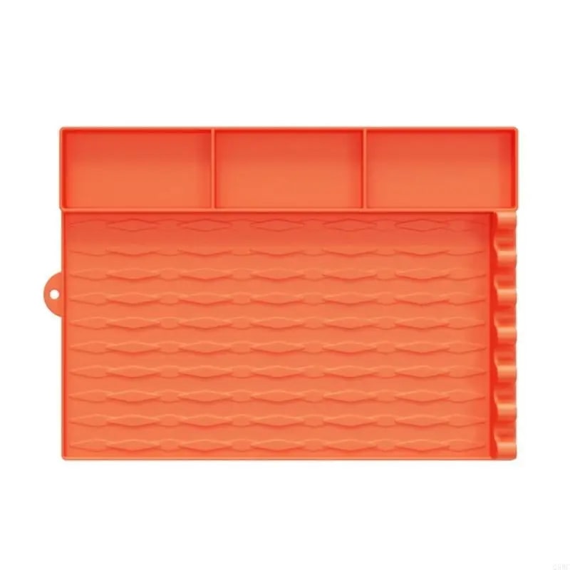Silicone BBQ Utensil Storage Mat with 2 or 3 Compartments, 410 x 295mm - Q5WC7HH604525-OR-3