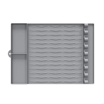 Silicone BBQ Utensil Storage Mat with 2 or 3 Compartments, 410 x 295mm - Q5WC7HH604525-GY-2