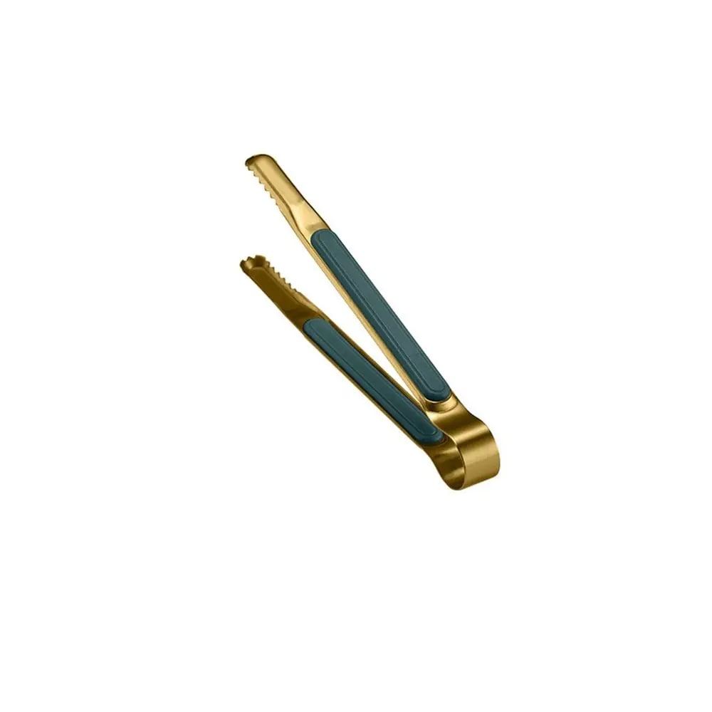 Metal BBQ Food Tongs with Serrated Ends, Silver & Gold, 7, 8 or 10 Inch - S