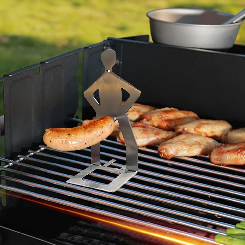 Metal Sausage Holder for BBQ and Camping, 205 x 75 x 3 mm, Pack Options