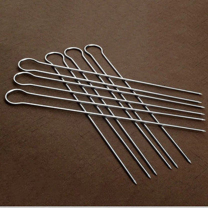 Double-Pronged Stainless Steel BBQ Skewers, 31cm, 6/10/12 Pack