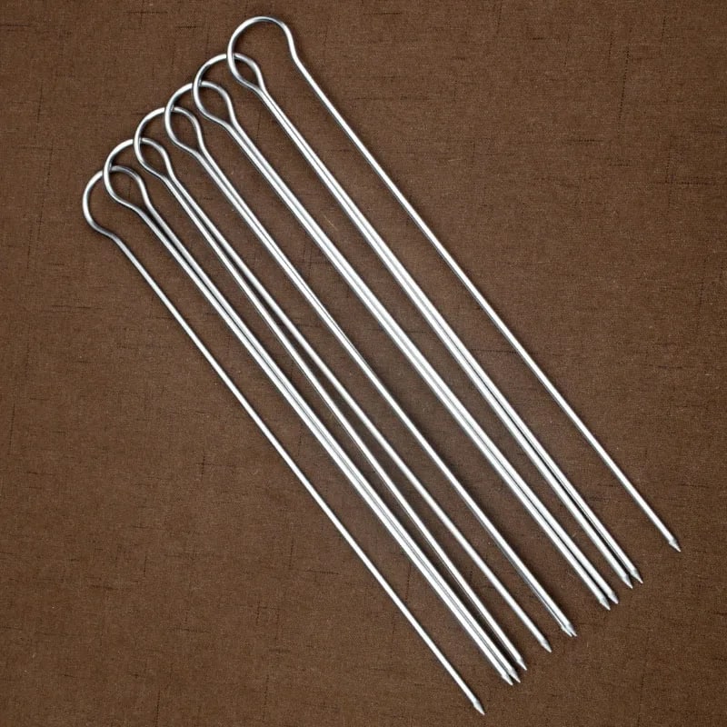 Double-Pronged Stainless Steel BBQ Skewers, 31cm, 6/10/12 Pack