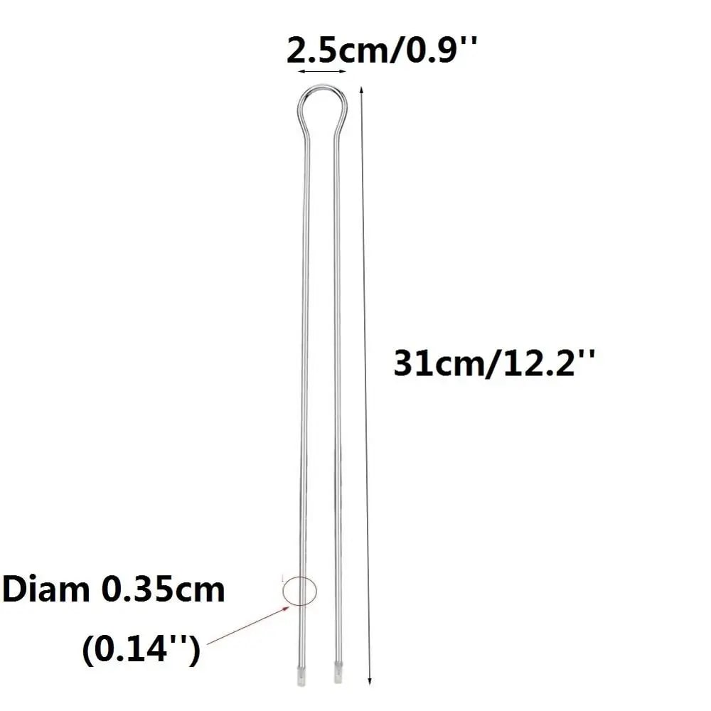 Double-Pronged Stainless Steel BBQ Skewers, 31cm, 6/10/12 Pack