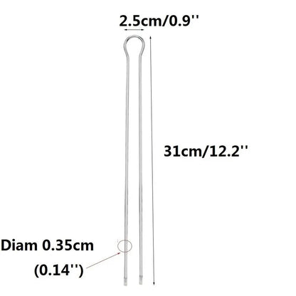 Double-Pronged Stainless Steel BBQ Skewers, 31cm, 6/10/12 Pack