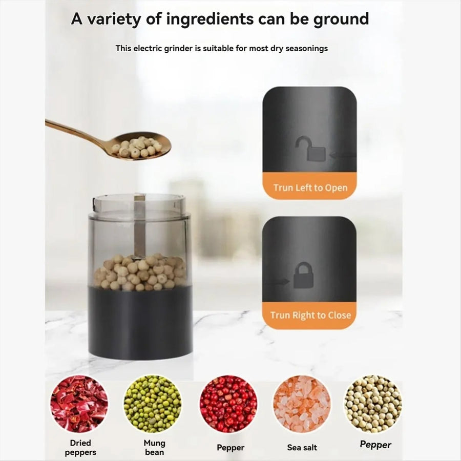 bbqdeals Electric Salt and Pepper Grinder Set, Rechargeable USB-C Mills