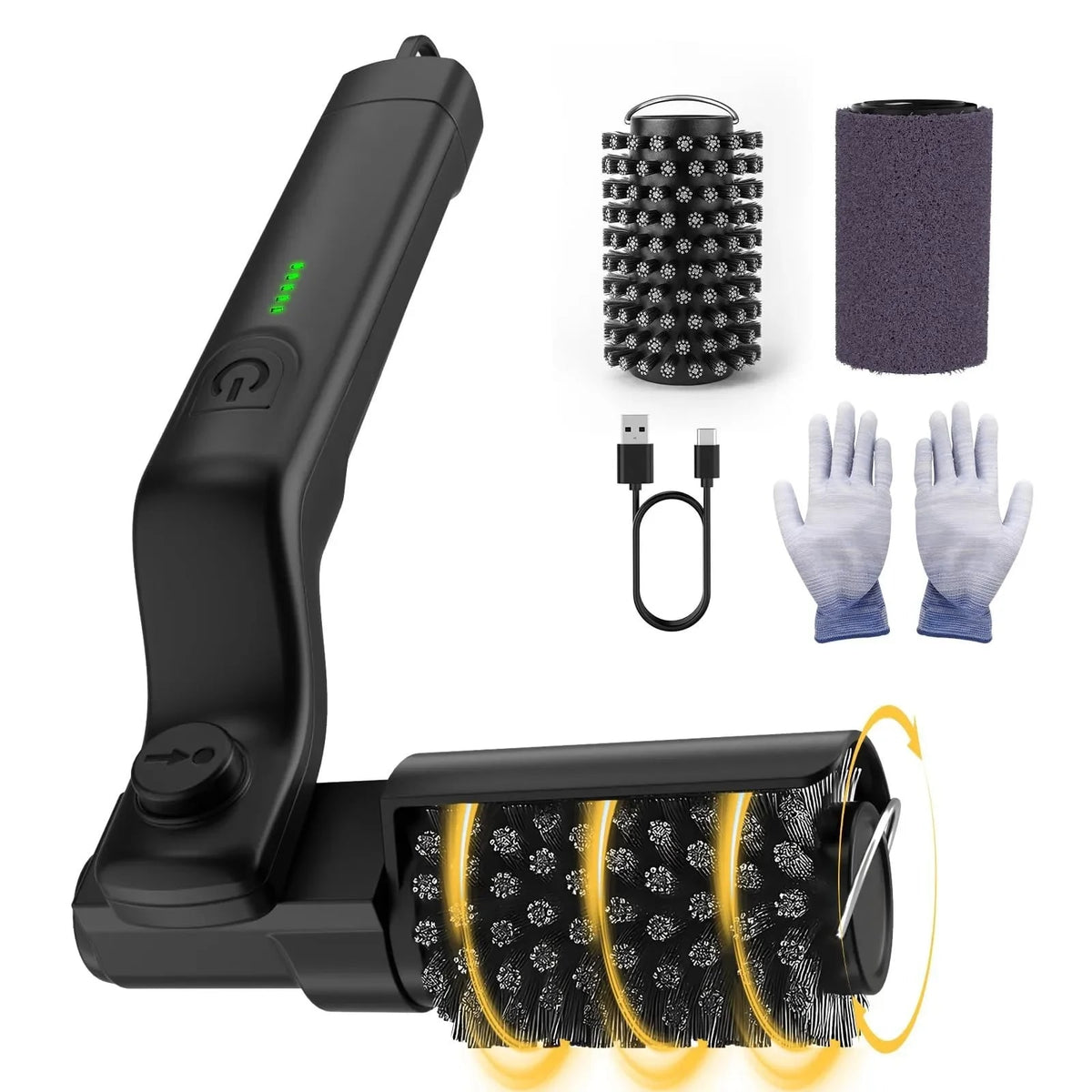 Rechargeable Electric Grill Brush with 180° Adjustable Angle, 3 Speeds and Stainless Steel