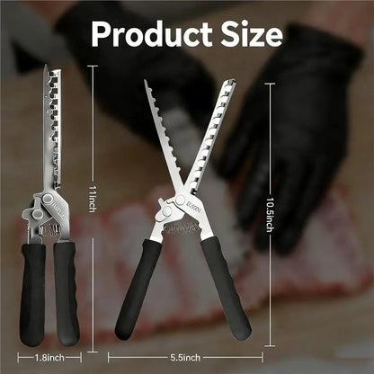 Rib Membrane Remover Tool with Cleaning Brush, 304 Stainless Steel BBQ Prep Tool