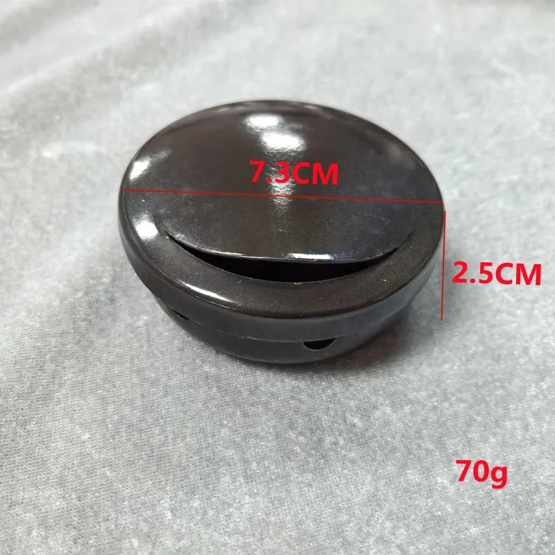 Round BBQ Smoker Box with Lid for Charcoal and Propane Gas Grills, Black, 7.3cm