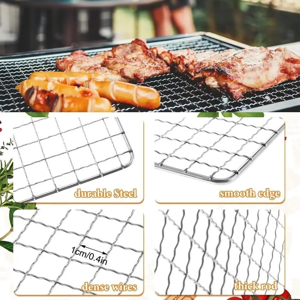 Stainless Steel BBQ Grill Rack and Oven Cooling Rack, 40 x 25 cm or 40 x 30 cm
