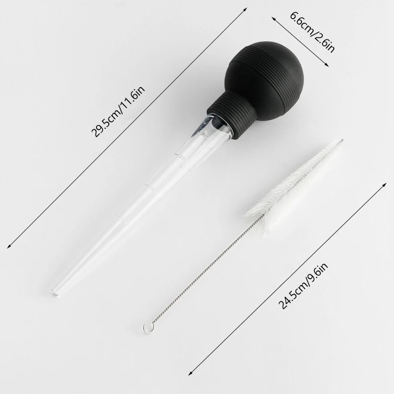 BBQ Poultry Baster Syringe with Cleaning Brush, 29.5cm