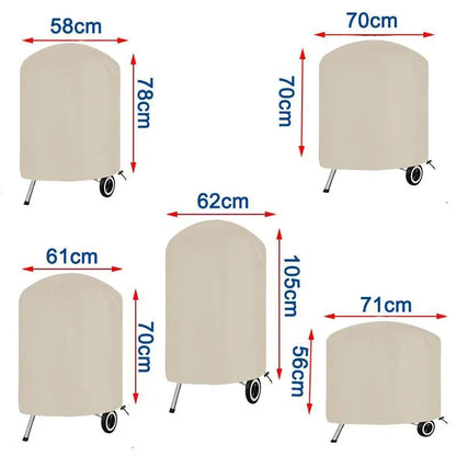 Beige BBQ Grill Cover, 210D Oxford Cloth, Waterproof Outdoor Protection